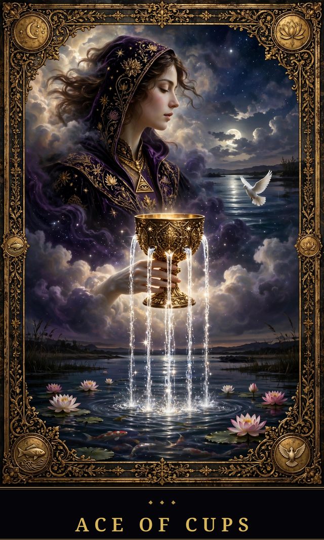 Moon Crown Tarot card art for Ace of Cups