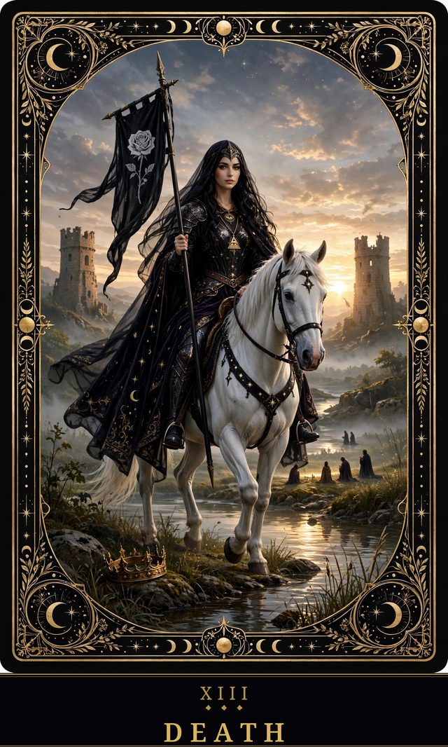 Moon Crown Tarot card art for Death