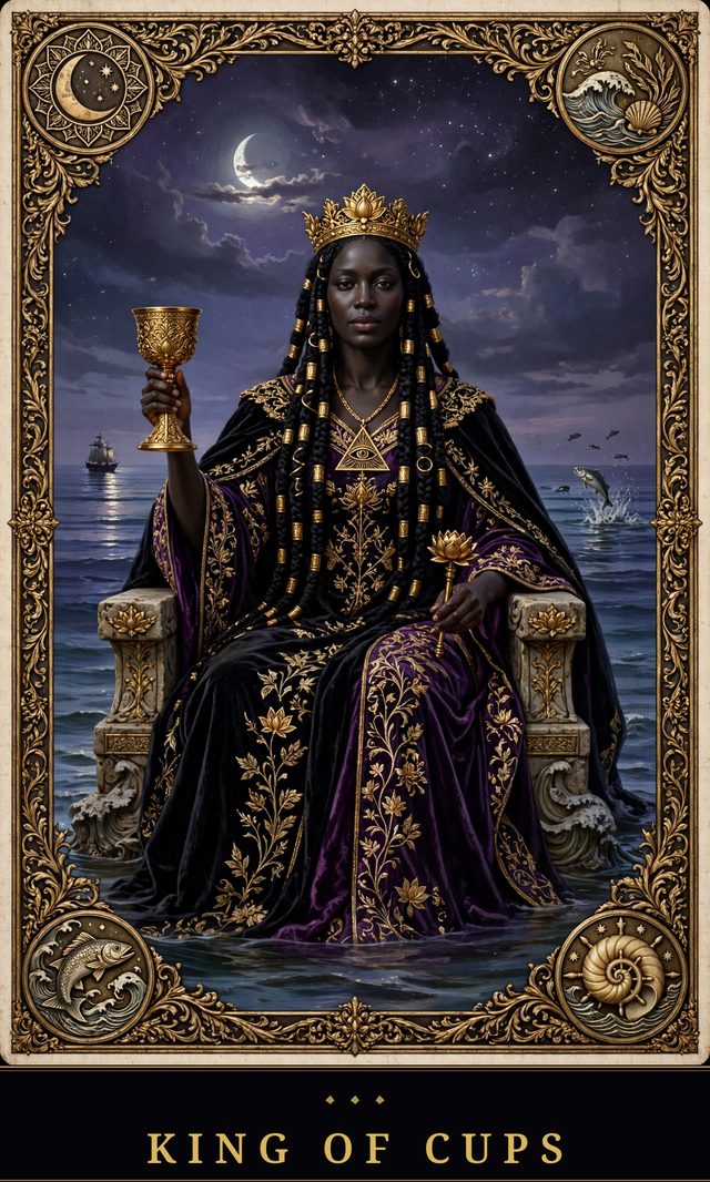 Moon Crown Tarot card art for King of Cups