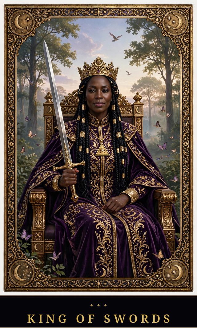 Moon Crown Tarot card art for King of Swords