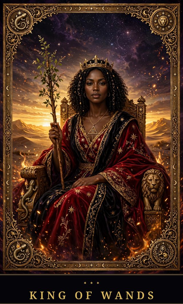 Moon Crown Tarot card art for King of Wands