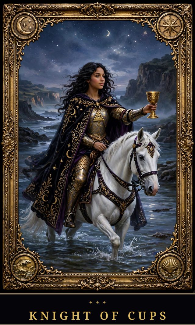 Moon Crown Tarot card art for Knight of Cups