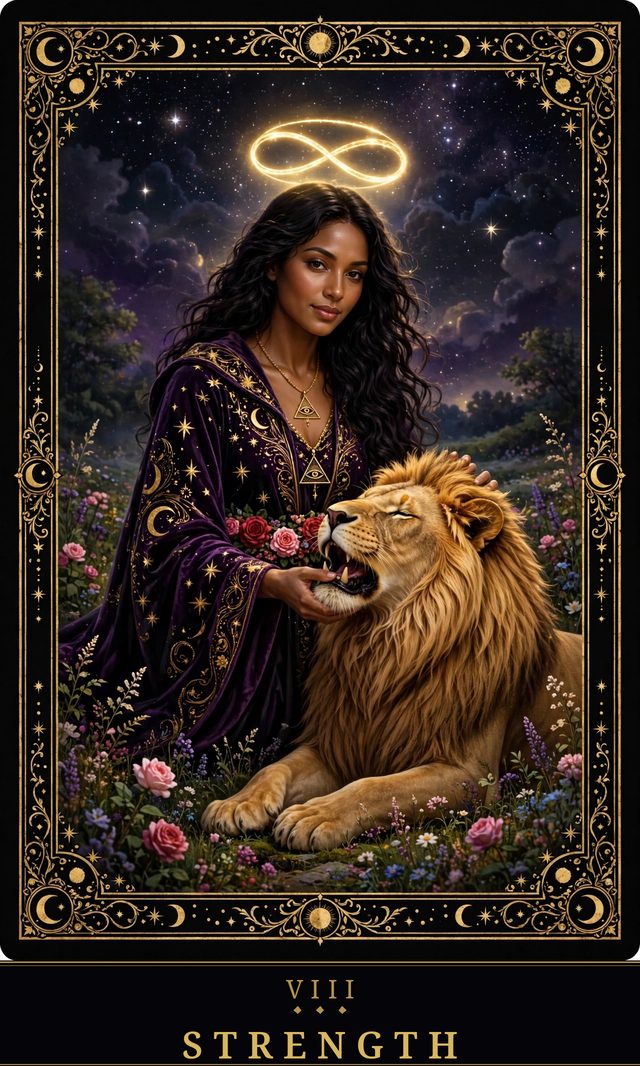 Moon Crown Tarot card art for Strength