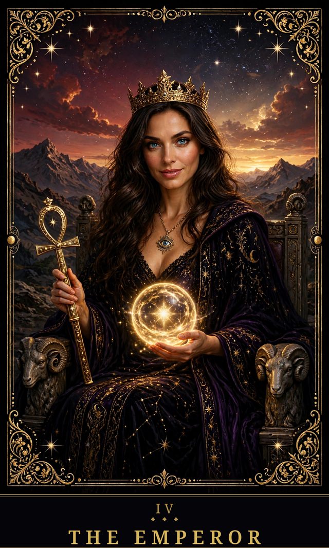 Moon Crown Tarot card art for The Emperor