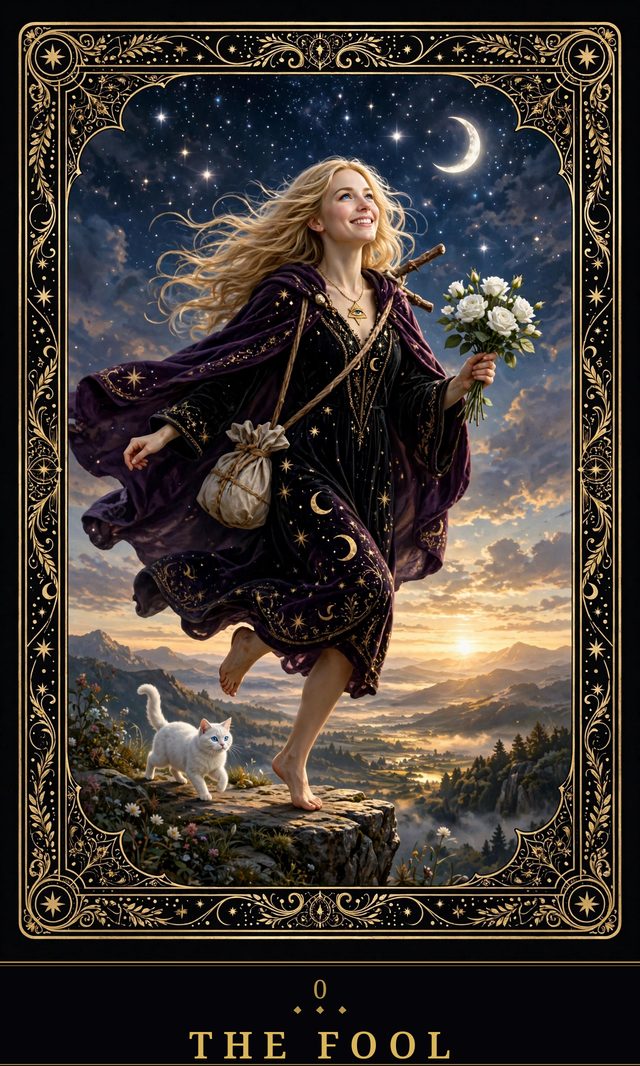 Moon Crown Tarot card art for The Fool