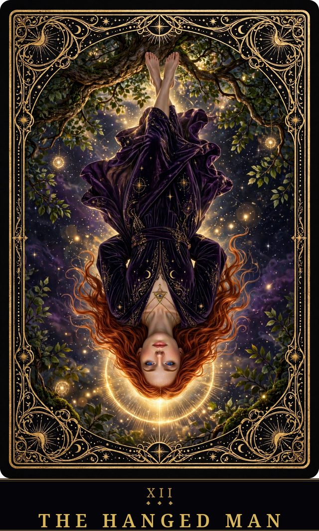 Moon Crown Tarot card art for The Hanged Man