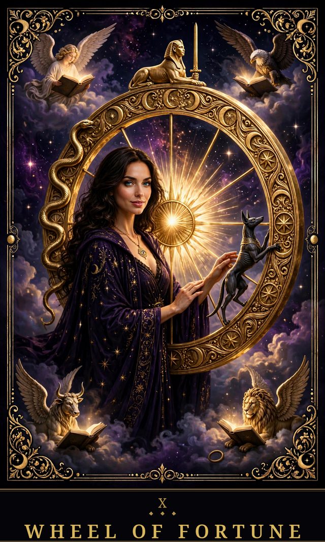Moon Crown Tarot card art for Wheel of Fortune