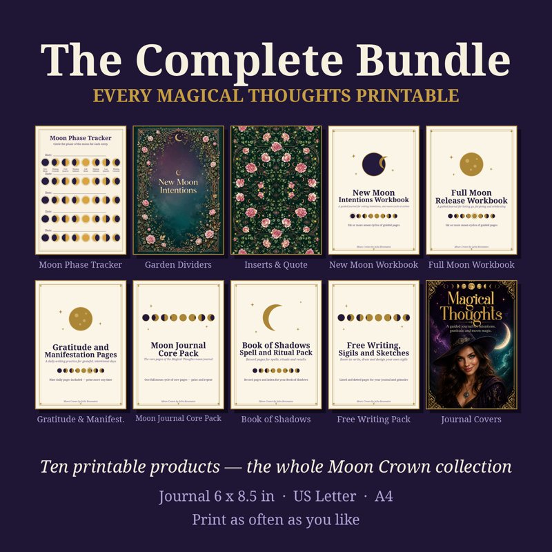 The Moon Crown Complete Bundle of printable journal products